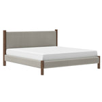 King Platform Bed in Mushroom and Walnut