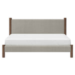 King Platform Bed in Mushroom and Walnut