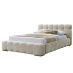 Queen Platform Bed in Beige Pearl
