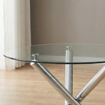 The Velets 36 Inches Luna Round Glass Top with Sturdy Chrome Legs - Image 8