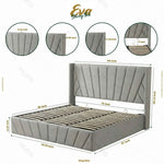 Eva Lift-Up Storage Bed – Light Gray