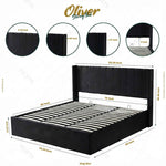 Oliver Hydraulic Lift-Up Storage Bed – Black