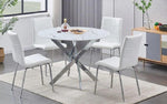 Modern 5-Piece Marble Look Dining Set - T1445 - Royal Living Furniture
