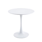 Velets 40 Inch Tulip Mid Century Modern Dining Table - White - Image 2
