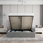 Velets Diva Light Gray Tufted Upholstered Storage Bed with Hydraulic Lift - Image 9