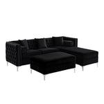 Sectional W/Reversible Chaise Black Velvet - IF 9282 - Royal Living Furniture