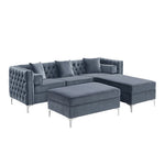 Sectional W/ Reversible Chaise Grey Velvet - IF 9280 - Royal Living Furniture