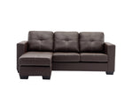 Sectional W/Reversible Chaise Black PU - IF 9355 - Royal Living Furniture