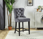 Grey Velvet Plush Cushioned Barstool - ST-6010 - Royal Living Furniture