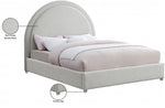 Rich Cream Bouclé Fabric Bed-IF 5205 - Royal Living Furniture