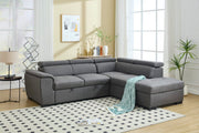 Sectional Sofa with Adjustable Headrest and Storage Ottoman - 8806 - Royal Living Furniture