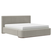 King Platform Bed in Mushroom and Walnut