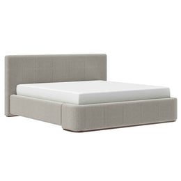 King Platform Bed in Mushroom and Walnut