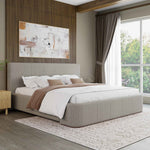 King Platform Bed in Mushroom and Walnut