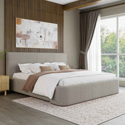 King Platform Bed in Mushroom and Walnut
