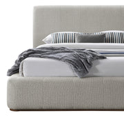 King Platform Bed in Mushroom and Walnut