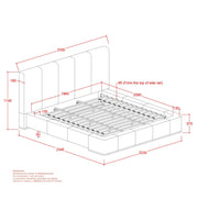 King Platform Bed in Mushroom and Walnut