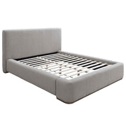 Queen Platform Bed in Mushroom and Walnut