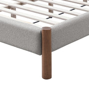 King Platform Bed in Mushroom and Walnut