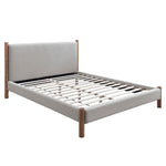 Queen Platform Bed in Mushroom and Walnut