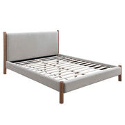 Queen Platform Bed in Mushroom and Walnut