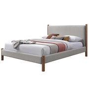 Queen Platform Bed in Mushroom and Walnut