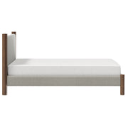 Queen Platform Bed in Mushroom and Walnut