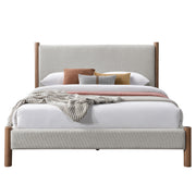 Queen Platform Bed in Mushroom and Walnut
