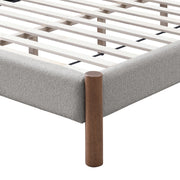 Queen Platform Bed in Mushroom and Walnut