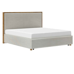 King Platform Bed with Drawer in Oat