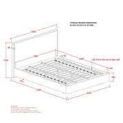 King Platform Bed with Drawer in Oat