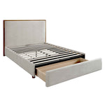 Queen Platform Bed with Drawer in Oat