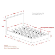 Queen Platform Bed with Drawer in Oat