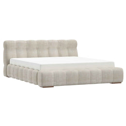 King Platform Bed in Beige Pearl