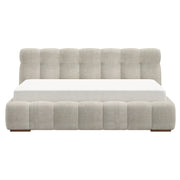 King Platform Bed in Beige Pearl