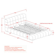 King Platform Bed in Beige Pearl