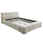 Queen Platform Bed in Beige Pearl