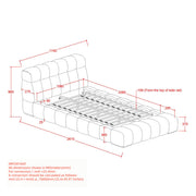 Queen Platform Bed in Beige Pearl