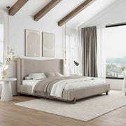 King Platform Bed in Dark Beige