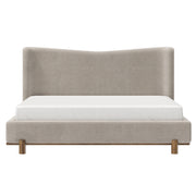 King Platform Bed in Dark Beige