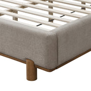 King Platform Bed in Dark Beige
