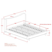 King Platform Bed in Dark Beige