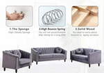 Gray Velvet Sofa Set - 8088 - Royal Living Furniture