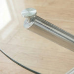 The Velets 36 Inches Luna Round Glass Top with Sturdy Chrome Legs - Image 6