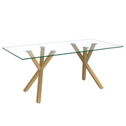 Stark Rectangular Dining Table - Gold