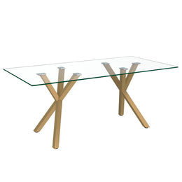 Stark Rectangular Dining Table - Gold