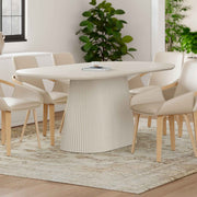 Tovas Oval Dining Table - Ivory