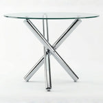 The Velets 36 Inches Luna Round Glass Top with Sturdy Chrome Legs - Image 10
