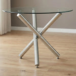 The Velets 36 Inches Luna Round Glass Top with Sturdy Chrome Legs - Image 7
