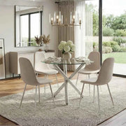 Luna Round Glass Top Dining Table